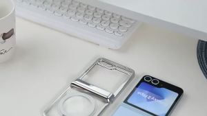 Plating Transparent For Magsafe Magnetic Ring Holder Phone Case with Hinge Protection For Samsung Galaxy Z Flip 7 6 5 5G Cover