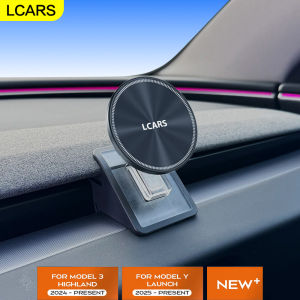 Lcars Is Suitable for the Updated Tesla Model 3 Highland 2024 and Model Y Juniper Car Phone Magnetic Mount Car-Specific Air Vent Phone Holder In-Car Air Vent Clip-On Soft Rubber Transparent Abs Multifunctional Navigation Support Stand