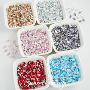 Large Eye Shape Diamond Silver Base Zirconia Rhinestone High Color Retention DIY Handmade Bracelet Necklace Bead Loose Bead Material Accessories