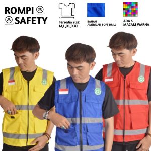 KEMEJA KERJA PROYEK SAFETY/LAS/BENGKEL/PABRIK/TAMBANG MURAJ