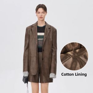Autumn New Brown PU Leather Jacket
