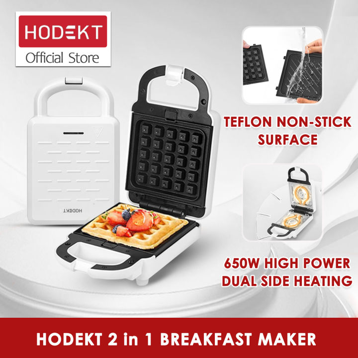 [Malaysia Plug] HODEKT 2 in 1 Waffle Maker/Sandwich Maker Breakfast