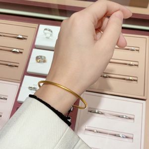 Treasure All-Match Titanium Steel Ancient Style Alluvial Gold Thin Bracelet Non-Fading Fine Line Simple Bracelet Bracelet Elegant Basic Classic