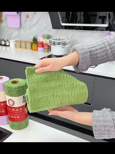 (20PCS/Roll) 25CM X 25CM 10A Antibacterial Reusable Dishcloth | Tear-Off Cloth Square Rag Kain Pembersih Dapur 10A抗菌抹布