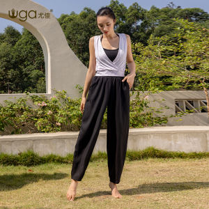 Ujia Yoga Pants Linen Drapey Zen Dance Zen Meditation Kundalini White Loose Womens Lantern Casual Pants Breathable All Seasons