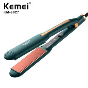 Kemei KM-9827 Anti Scalding Design Wet Dry Hair Splint Professional 30s Heat Up Temperature Display Heating Plate Low Power Perm Splint