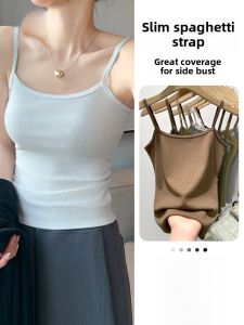 MiiOW | Chic Cat Woman Design Sensual Mini Strap Vest Women Summer 2024 New Style Underarm Coverage Outerwear Inner Match Polyester Blend