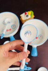Bộ Bát Đĩa Gốm Sứ Decor Bát Ăn Cơm Bát Ăn Chè Chén Dĩa Dễ Thương Chảo Béo Doremon Xinh Yêu Dễ Thương