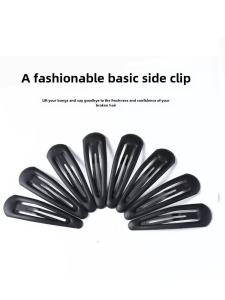 Black Waterdrop Hair Clips Side Bangs Simple Barrettes Hair Accessories Fresh out Fashionable Hair Grips Differhand