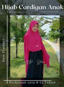 Cardigan Hijab Instan Anak - Hijab langsung Pakai Untuk Anak Usia 8-12 Tahun - Kerudung Praktis dan Nyaman