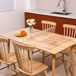 Transparent soft glass PVC tablecloth heat-resistant waterproof oil-resistant wear-resistant table mat 1 piece
