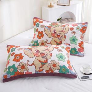 Red 8-Layer Cotton Gauze Pillowcase Wedding Celebration