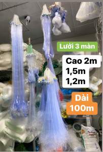 Tay dài 90/100m Lưới đánh bắt cá 3 màn Cao 2m 15m 12m 1m Lưới Thái Lan