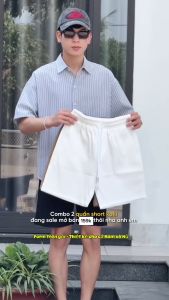 [MUA 2 TẶNG 1 TẤT] Quần Short Vải KAKI CO GIÃN Cao Cấp - Street Style Nam Nữ - Đùi Thể Thao Gym - Trắng Đen Xám