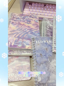 Hami 4pcs Thick A5 Spiral Spring Notebook For High School Loose Leaf Notebook Oil Painting Aesthetic Notebook 60 Sheets