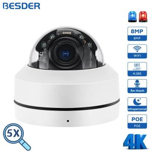 Camera IP BESDER 8MP Với Zoom Quang Học 5X Wifi Tầm Nhìn Ban Đêm Ngoài Trời 48V POE Camera Giám Sát Video Không Dây Camera Dome H.265 Có Âm Thanh