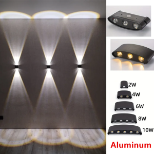 Aluminum LED Wall Sconces Lamp Interior Wall Light Waterproof IP65 Up Down Garden Lights Bedroom Stairs Indoor Outdoor Lighting