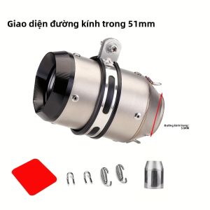 Ống Xả Xe Máy Đa Năng 51mm/60mm Bằng Thép Không Gỉ Tương Thích Với Yamaha R1 Z900 Z400 Z250 Z1000 R6 R3 CBR600