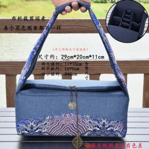 Travel Tea Set Cosmetics Bag Portable Suite Products Set Thickened Two Pots Six Cups Storage Cloth Bags Tea Set Storage Box Chinese Style