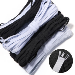 5-10yards 3/5/6/8/10/12mm White&Black Polyester Latex High Elastic Rope Bands For DIY Waistband Hair Rope Clothing Accessories