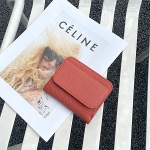 Ultra-Thin Leather Short Two-Layer Wallet Womens Easiest for Match 2023 New Arrival Pure Cowhide Coin Purse Two-in-One Small Wallet