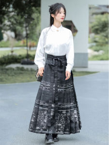Fengling Purple Fish Amusement Lotus Leaf Modified Hanfu Skirt Set High Waist A-Line Girls Chinese Style Daily Wear 2025 New Winter