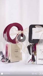 PVC Tote Bag Tote Bag Transparent Plastic Bag Net Red With Gift Bag Happy Candy Christmas Gift Radium Shooting Tote Bag Gift Bag