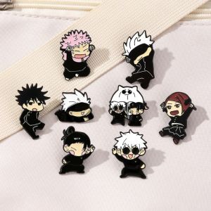 Bandai | 8pcs Anime Itadori Yuji Enamel Pins Set Cartoon Gojo Satoru Broochs Creative Metal Badges Jewelry For Hats Backpack Friens Gifts