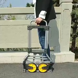 [120KG] Borong365 Heavy Duty Folding Trolley 2 Wheel Hand Truck Aluminium Shopping Handcart Troli Tahan Berat Trailer
