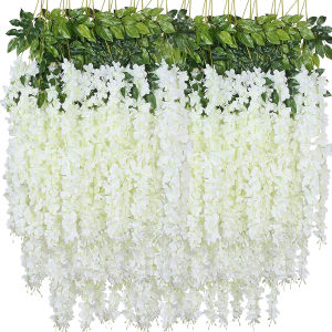 12pcs Artificial Flower Rattan Home Room Festival Wedding Wreath Celebration Party Outdoor Garden Wall GreeningDIY Gifts Decor