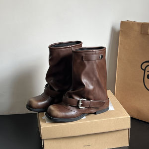 XUJIA | Vintage Buckled Skinny Fit Boot
