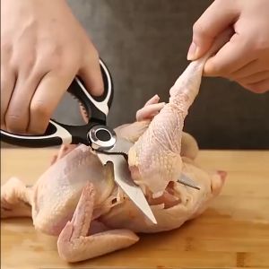 BF-C998 Gunting Dapur Serbaguna Stainless Tahan Karat Set Tutup / Gunting Ayam Ikan Daging Sayuran Praktis / Gunting Pembuka Walnut dan Tutup Botol Kitchen Shear Import