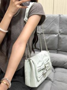 Casual Summer Butterfly Pleated Chain Tote Bag for Women New 2024 Design Versatile High-End Shoulder Crossbody Bag