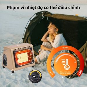 Bếp Sưởi Gas Di Động BRS-H23 1500W Dùng Cho Cắm Trại Ngoài Trời Sân Hiên Máy Sưởi Mini Bằng Gas Propane Có Thiết Bị Đánh Lửa