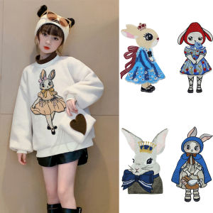 Fashionable Cartoon Strawberry Girl Embroidery Patch Clothing DIY Durable Fabric Sticker for Sweatshirt down Jacket Tear Repair