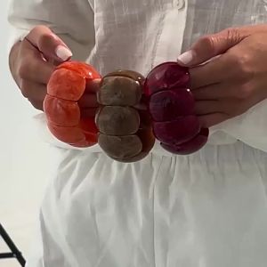 IngeSight.Z 6 Style Boho Punk Geometric Acrylic Resin Elasticity Bangles Women Vintage CCB Beads Bangle Bracelets Charm Jewelry