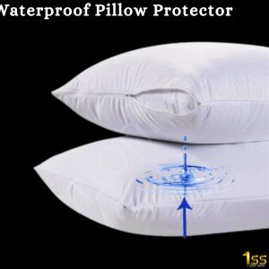 ONE STEP SHOP Cotton Waterproof Pillow Case with Zipper 18x29 Inch - Absorbent Dust-Mite Proof - READY STOCK