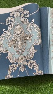 Wallpaper Dinding Klasik Gold Emas Mewah Untaian Vinyl Premium Emboss