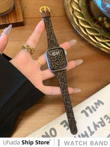 Uhada | Vintage Leopard Pattern Permeable Leather Watch Strap