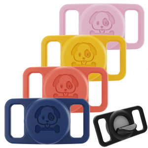 For Apple Airtag Case Dog Cat Collar GPS Finder Protective Case Silicone For AirTag Dog Collar Holder Scratch-Resistant