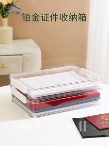 Hộp Nhựa Trong Suốt Đựng Tài Liệu Khổ A4 Hộp Đựng Tài Liệu Có Khóa Nắp Để Bàn Tiện Dụng MEHOM - HD01
