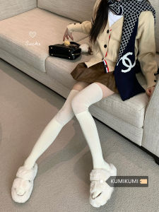 Khaki Long Tube Socks Womens Warm over Knee Leg Protector Socks Black High Tube Socks Spring White Chunky Socks JK Stockings