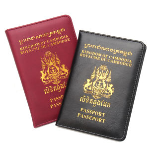 Southeast Asia Cambodia Leather Passport Holder Protector Cover Group Outbound Company Gift Passport Book Shell Case