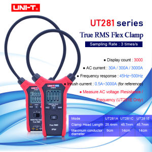 UNI-T UT281A/UT281C/UT281E True RMS Smart AC 3000A Flexible Clamp Meter Multimeter Ammeter with backlight dsplay