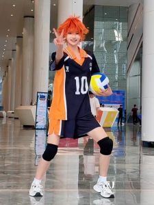 Haikyuu Karasuno High Volleyball Jersey Cosplay Costume Number 9 /10 Sport Uniform Set Top + Shorts for Halloween Role‑Play