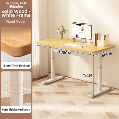FWTDF | Elevating Mobile Computer Desk for Bedroom Simple Home Office Desk Work Station Student Study Table Adjustable Height Desk