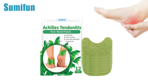 Sumifun 12Pcs Wormwood Heel Foot Patches Mugwort Achilles Tendon Care Plaster Sports Injury Heel Mild Ingredients Deep Penetration Skin