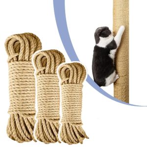 6mm Natural Sisal Rope Cat Scratcher Rope Tree Scratching DIY Toy Paw Claw Furniture Protector Scratching Post Cat Accessories