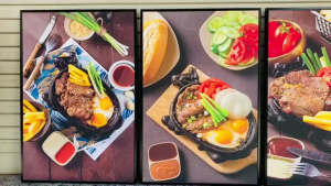 (HCM)Tranh treo tường tráng gương trang trí tiệm gà nướng cơm lam (tặng kèm đinh)