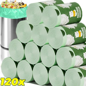 Dizoey 120Pcs dây kéo túi đựng rác tiện lợi dày Camellia in dùng một lần túi rác nhà bếp phòng tắm Lót thùng rác xách tay làm sạch túi